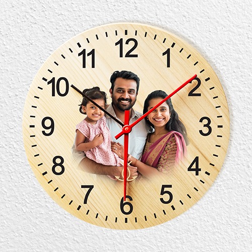 Personalized Photo Wall Clock | Custom Design | 12-Inch